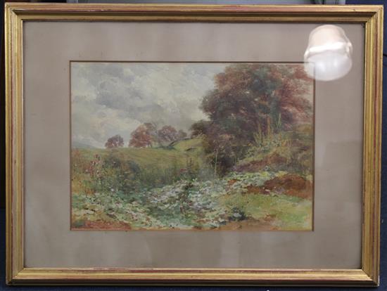 Paul J Naftel RWS (1817-1891) A Weedy Bank, 14 x 20.5in.